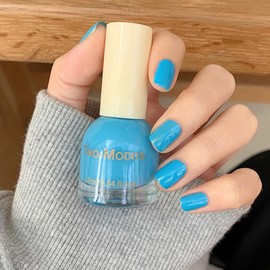 COSMOO Candy Blue Quick Dry Nail Polish, Vegan Chip-Resistant Long-Lasting Nail Lacquer for Nail Art Varnish, 0.34 fl oz (Candy Blue)