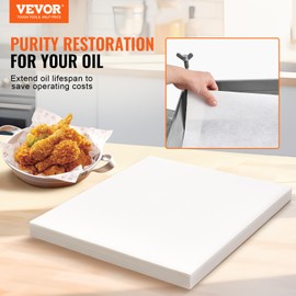 VEVOR Fryer Filter Paper 100-Pack, Oil Filter Paper 19.3" x 16.1", Suitable for 18L-38L Mobile Fryer Filtration Units, Ideal for Restaurants, Fast Food Outlets, and Festival Food Booths
