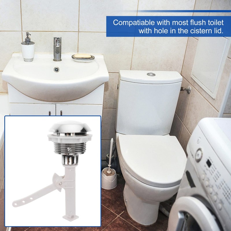 TOPBATHY Toilet Push Button Replacement Single Flush Toilet Switch Kit