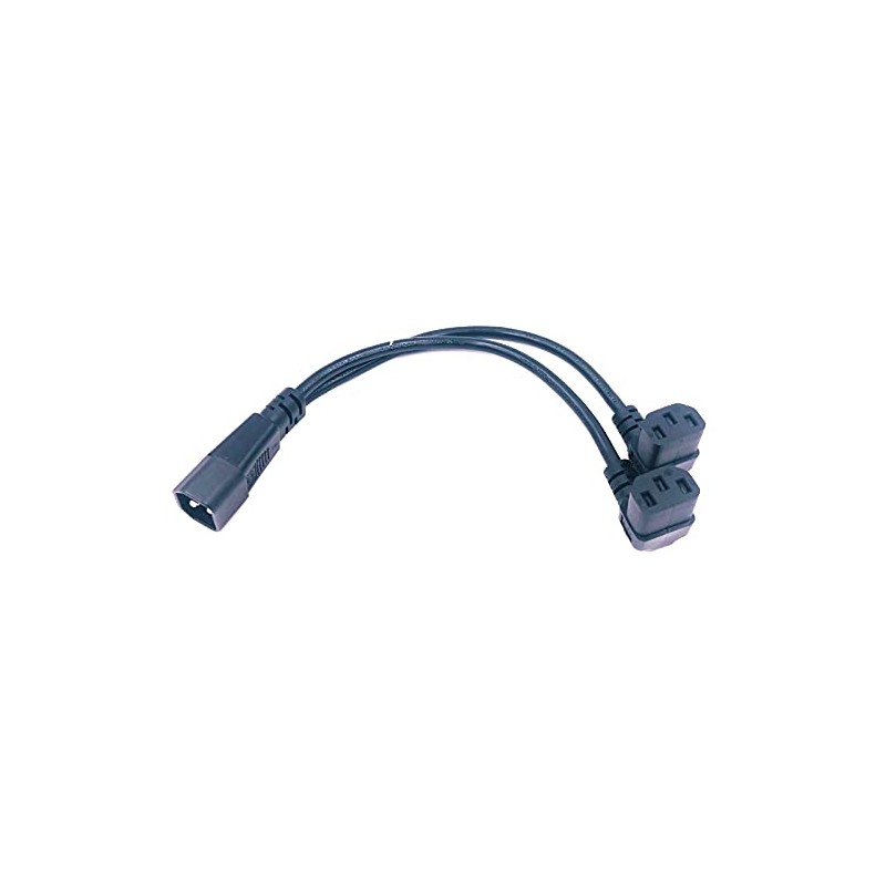 IEC 320 C14 to 2 x C13 90 Degree Power