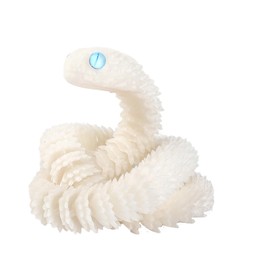 Bisienya 3D Printed Snake Flexible 3D Snake Joint Motion 3D Printed Animals 11.81Inches Articular Mobility 3D Printed Animals Collectible for Home and Office Decoration or as a Gift(Luminous White)