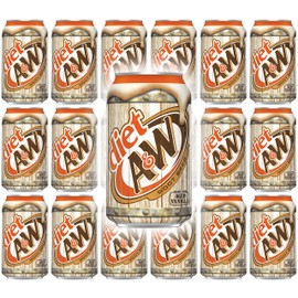 A&W Diet Root Beer, 12 Fl Oz Can, (Pack of 18, Total of 216 Fl Oz)