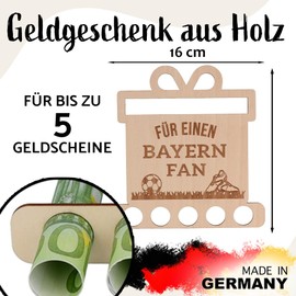 Spruchreif Original Wooden Money Gifts | Wooden Gifts | Gift Football Fan | Money Gift Birthday | Bavaria Fan