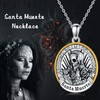 SLIACETE 925 Sterling Silver Santa Muerte Necklace for Women La