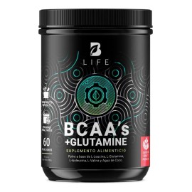 B-Life BCAAs + Glutamina | 60 Tomas | Recuperación y Energía Muscular | Fruit Punch