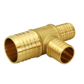 Supply Giant QYSU3411-OM PEX Barb Reducing Tee Pipe Fittings 3/4" X 1/2" Brass, X 1/2" X 1/2"