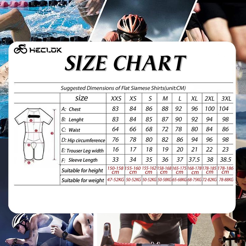 Men's Cycling Skinsuit, Short Sleeve Cycling Suit, Padded One-Piece Trisuit