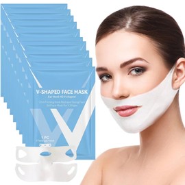 Leogony 10PCS Reducer Double Chin Mask, Hydrating and Anti-aging V Line Lifting Face Mask