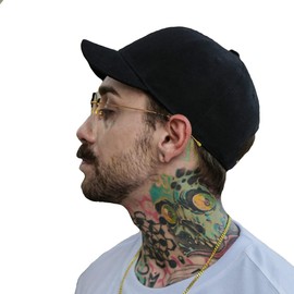 [Croogo] Umpire Cap Men's Short Brim Cotton Large Size Short Brim Trucker Cap Plain Casual Sun Protection Simple Stylish short brim Work Hat, 56 to 60 cm