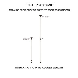 Telescopic Boat Cover Support, Adjustable Pole System 28.5 to 51.25 Inches – Repels Water and Debris on Any Marine Boat