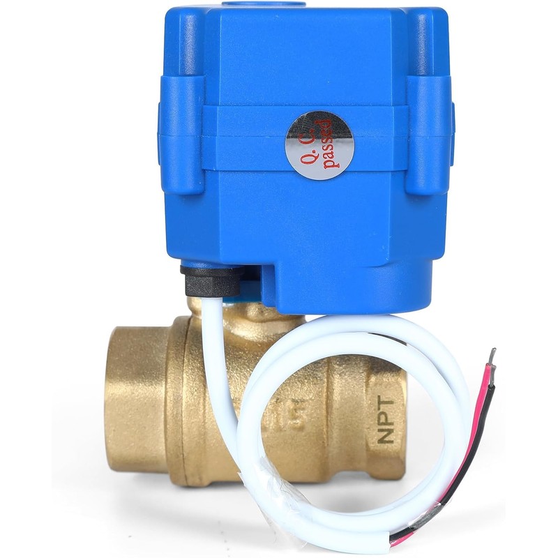 1" Motorized Ball Valve, Brass Ball Valve, Standard Port, 9-24V