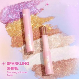 Grospe 6 PCS Crystal Jelly Glaze Stick Crystal Jelly Highlighter Eyeshadow Stick Shiny Multi-coloured Pearlescent Shimmer Lip Balm Sparking Shine All in One Crystal Jelly Face Makeups