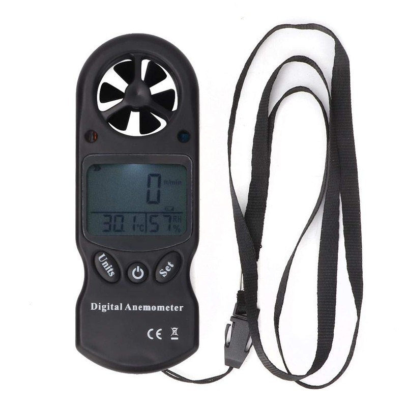 Oumefar 3-in-1 Mini Handheld Multifunction Digital Thermometer Hygrometer Anemometer Wind