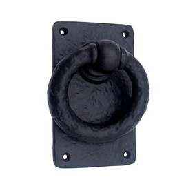 Adonai Hardware"Adonikam" Antique Heavy Duty Cast Iron Front Entry Sturdy Ring Medieval Door Knockers (1 Pack, Matte Black) for Vintage Wooden Barn Shed Doors, Gates, Fences, Furniture and Farmhouse
