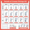 Hapric 112 Pcs Grease Zerk Fittings Kits, SAE & Metric