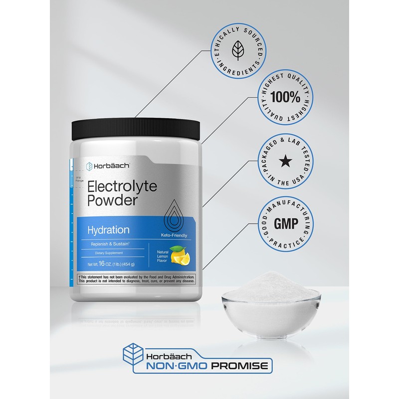 Horbäach Electrolytes Powder | 16 oz | 130 Servings |