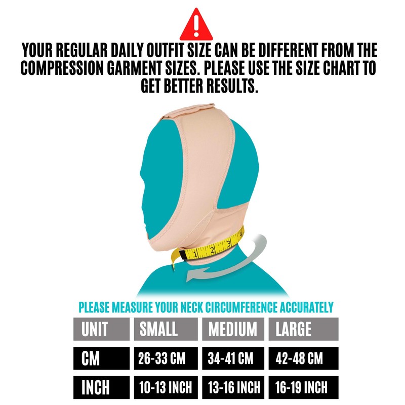 invera Chin Compression Garment After Liposuction Surgery, Neck Cover Strap