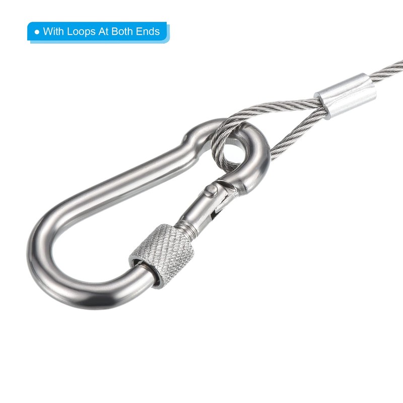 PATIKIL Safety Cable Lock Cable with Snap Hook 5ft 1.5mx2.5mm,