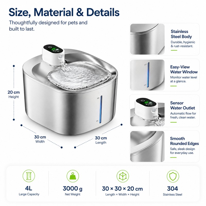 4L Wireless Pet Water Fountain for Cats & Dogs –