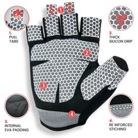 RFG Gears Gym Gloves with Wrist Strap Weight Lifting Gloves Breathable Mesh Back & Antislip Padding on Palms Suitable for Men & Women for Workout Fitness Strength Training & Cycling (Black Mesh, L)