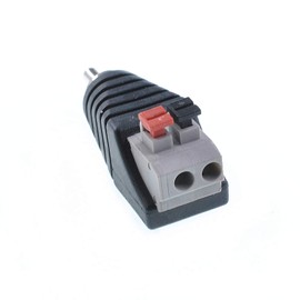 Oiyagai 5pcs RCA Male to 2 Screw Terminal Strip Speaker Phono AV Audio Video Spring Press Type Balum Connector Adapter Free Welding