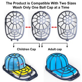 Coopache Hat Washer for Baseball Caps, Cap Washer Cage Frame Washing, Hat Shapers Cleaning Protector Racks, 2 Sizes Fit for Adult and Child's Ball Cap