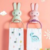 Rabbit towel rack bathroom non-perforated infant Towel rack pink