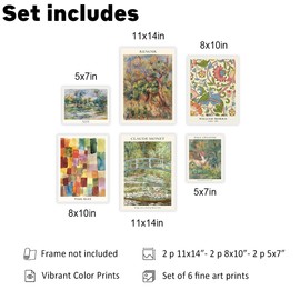 Abstract Impressionist Wall Art Vintage Prints Landscape Oil Painting Mid Century Modern Wall Decor Farmhouse Bathroom Decor Cottagecore Room Decor Aesthetic 2x[5x7]" 2x[8x10]" 2x[11x14]" Unframed