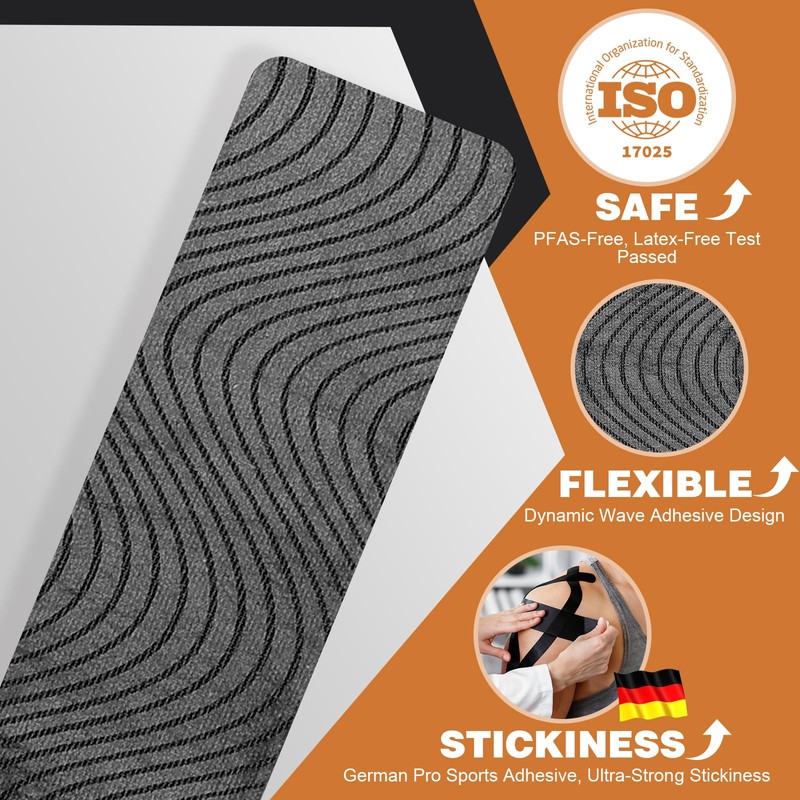 TEAWO Kinesiology Tape 2 Rolls (2in X 16.4Ft) – Waterproof,