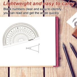TUPARKA 12 Pack Protractor Clear Math Protractor 180 Degrees 10cm