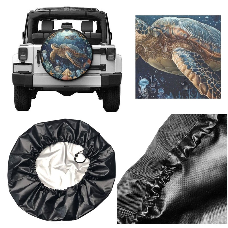 Sea Turtles Spare Tire Cover Wheel Protectors Weatherproof Sun Protection