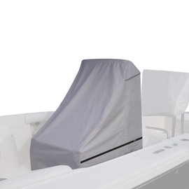 600D Fade and Tear Resistant Boat Center Console Cover,Heavy-Duty Waterproof and UV Protection Trailerable Boat Console Cover with Windproof Strap, Grey (Large Size up to 40" L 46" W 45" H)