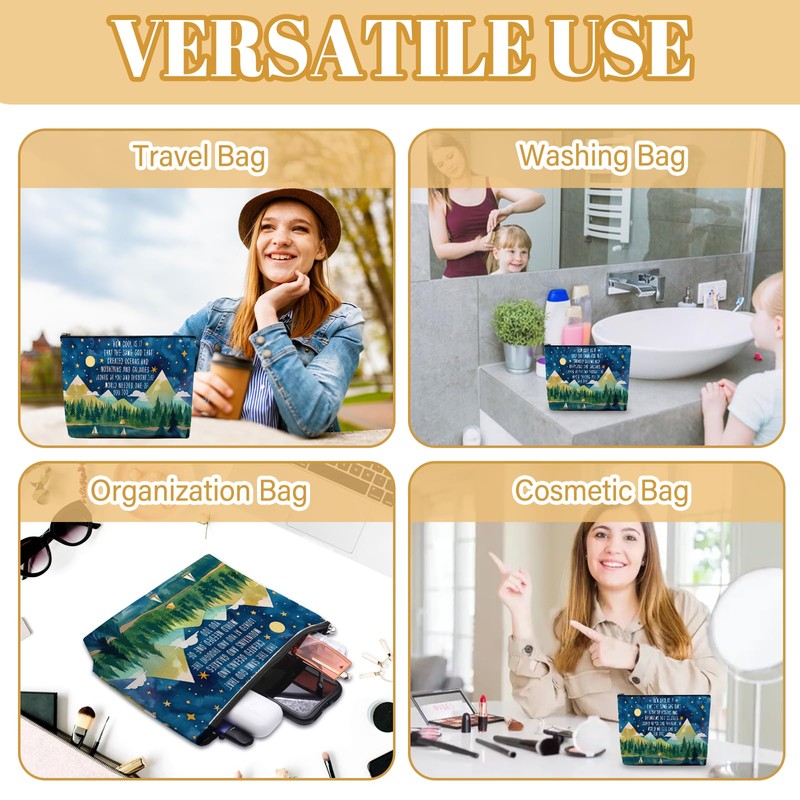 RTTLALUO The Same God Inspirational Makeup Bag, Motivational Quotes Gifts