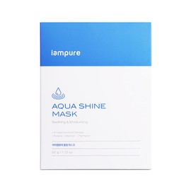 Iampure Aqua Shine Mask (10ea), Skin Moisturizing, Silk Smooth and Perfect Skin Fitting, Highly Concentrated Essence, Bamboo Tencel Sheet
