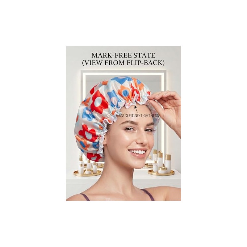 Aquior Gorro Ducha Grande Reutilizable Impermeable Mujer Todo Tipo Cabello