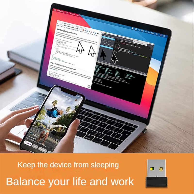 Aswalling USB Mouse Jiggler Computer Mouse Mover Jiggler Simulator Mouse