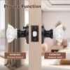 KNOBWELL Modern Round Crystal Door Knobs with Lock, Frosted Glass