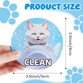 Xuhal Cat Clean Dirty Dishwasher Magnet, 3.5 Inch Funny Pet Clean Dirty Double-Sided Reversible Sign for Stainless Steel Dishwashers, Kitchen Refrigerator Laundry Room, Home Accessories(White Cat)