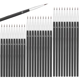 Anezus 30 Pcs Tiny Detail Paint Brushes #0 Fine Paint Brushes Set Liner brush for Miniature 40k Model Crafts Watercolor Acrylics Oil