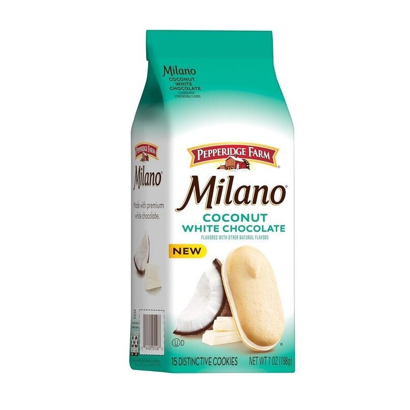 Pepperidge Farm Milano White Chocolate Coconut Flavored Cookies, 7 Oz