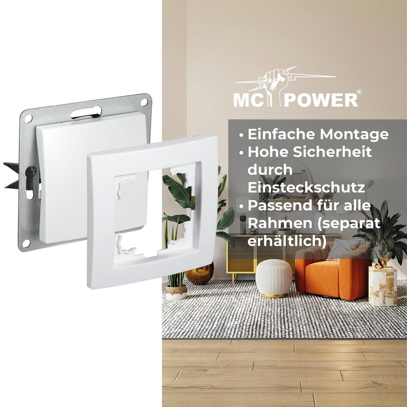 McPower Flair Button, 250 V ~ / 10 A, Flush-Mounted