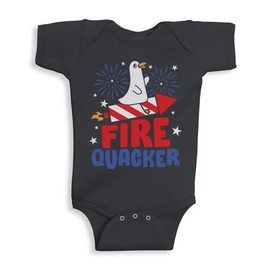 TATY Kids Fire Quacker Baby Infant One Piece Bodysuit 12 Months Black
