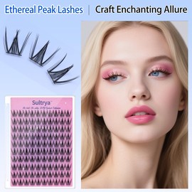 Sultrya DIY Eyelash Clusters Individual False Eyelashes Cluster Lashes Strip Lash Clusters Natural Wispy Fake Eyelash Extensions Faux Mink Soft Lightweight (S08, 9-12mm)