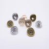 5Pcs Niche Design Geometric Oval Coil Metal Buttons Electroplated Fashion