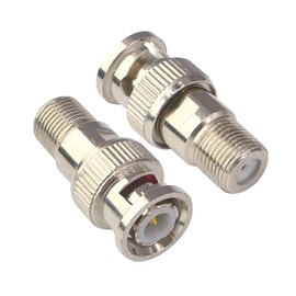 BOOBRIE BNC Male to F Female 50Ω F Adapter BNC Connector F Type BNC Connector RF Coaxial Connector for RG6, RG59, RG58, SDI, HD SDI, Security Camera, CCTV Camera, Satellite Scanner 2 Pack