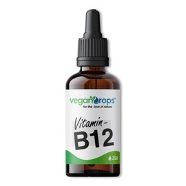 vegan drops Vegan Drops? - Vitamin B12 Tropfen - Kombination aus Methyl- & Adenosylcobalamin - 250 Tropfen, 125 Tage Reichweite - vegan, ohne Alkohol & in Deutschland produziert