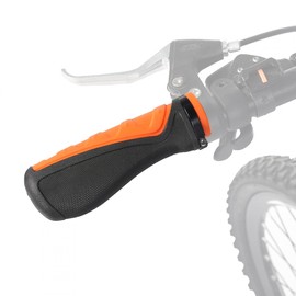 Bike Handlebar Grips, Orange & Black Rubber Anti-Slip Lock-on Ergonomic Design Mountain Bike Grips, MTB BMX Anti-Slip Urban Bicycles Grips, Scooter Grips Accessories