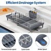 NTD Expandable Dish Drying Rack for Kitchen Counter, 16.7"-26.8", Gray