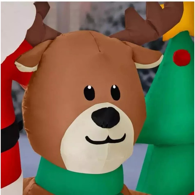 HOME ACCENTS 6.5 FT LED SANTA REINDEER CHRISTMAS TREE SCENE