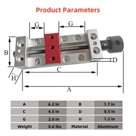 Mini Table Vise Clamp, Heavy-Duty Drill Press Vise Clamp, Small Metal Vise Clamp for Jewelry Crafting Woodworking Engraving 2.56” Clamping Range High-Precision